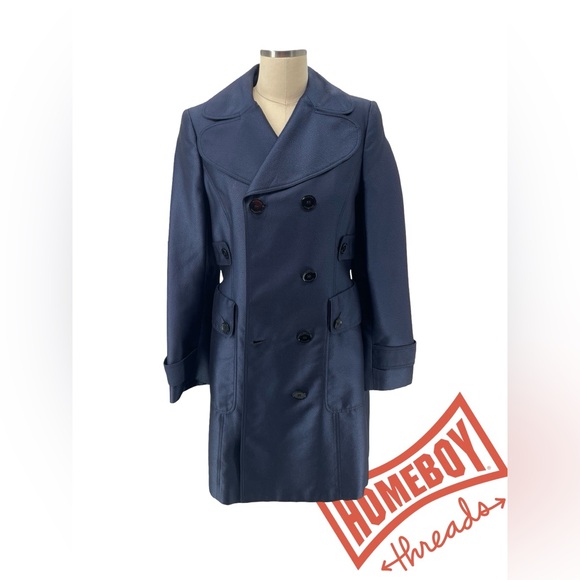 Burberry Midnight Blue Pea Coat - Picture 1 of 5